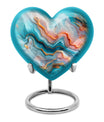 Vibrant Swirl Heart Urn for men and women