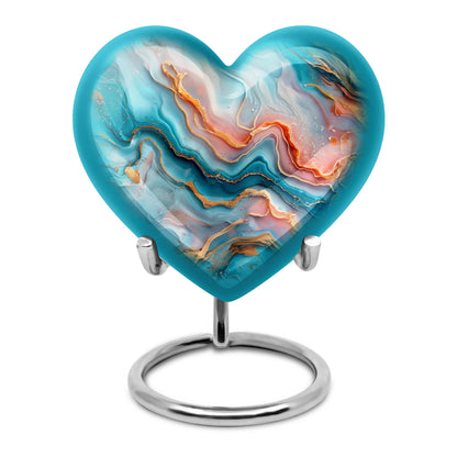 Vibrant Swirl Heart Urn for men and women