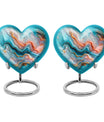 Vibrant Swirl Heart Urn for men and women