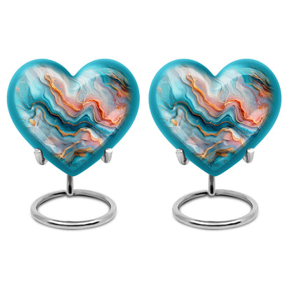 Vibrant Swirl Heart Urn for men and women
