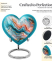 Vibrant Swirl Heart Urn for men and women
