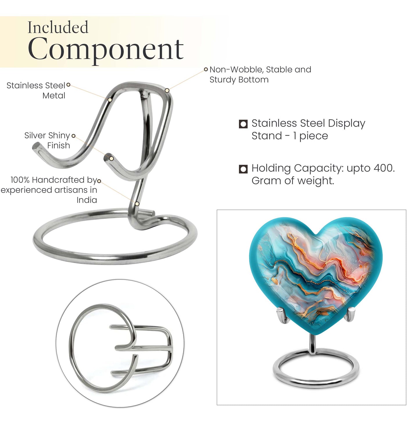 Vibrant Swirl Heart Urn for men and women