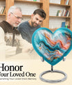 Vibrant Swirl Heart Urn for men and women
