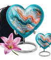 Vibrant Swirl Heart Urn for men and women