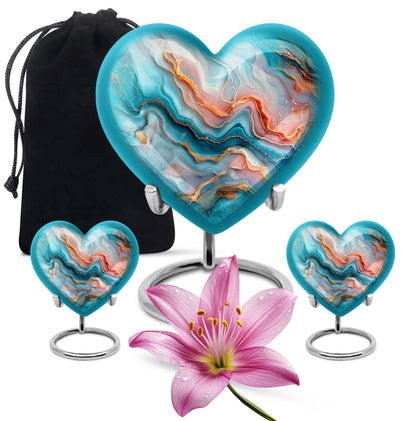 Vibrant Swirl Heart Urn for men and women
