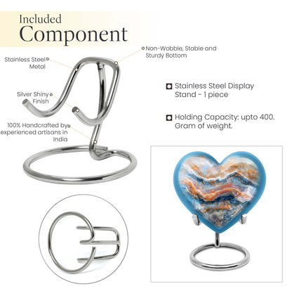 vibrant swirl heart-shaped memorial urn for mom's ashes