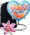 Vibrant Swirl Heart Urn for ashes