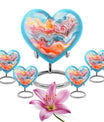 Vibrant Swirl Heart Urn for ashes