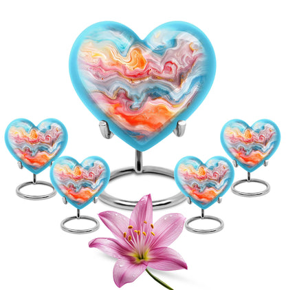 Vibrant Swirl Heart Urn for ashes