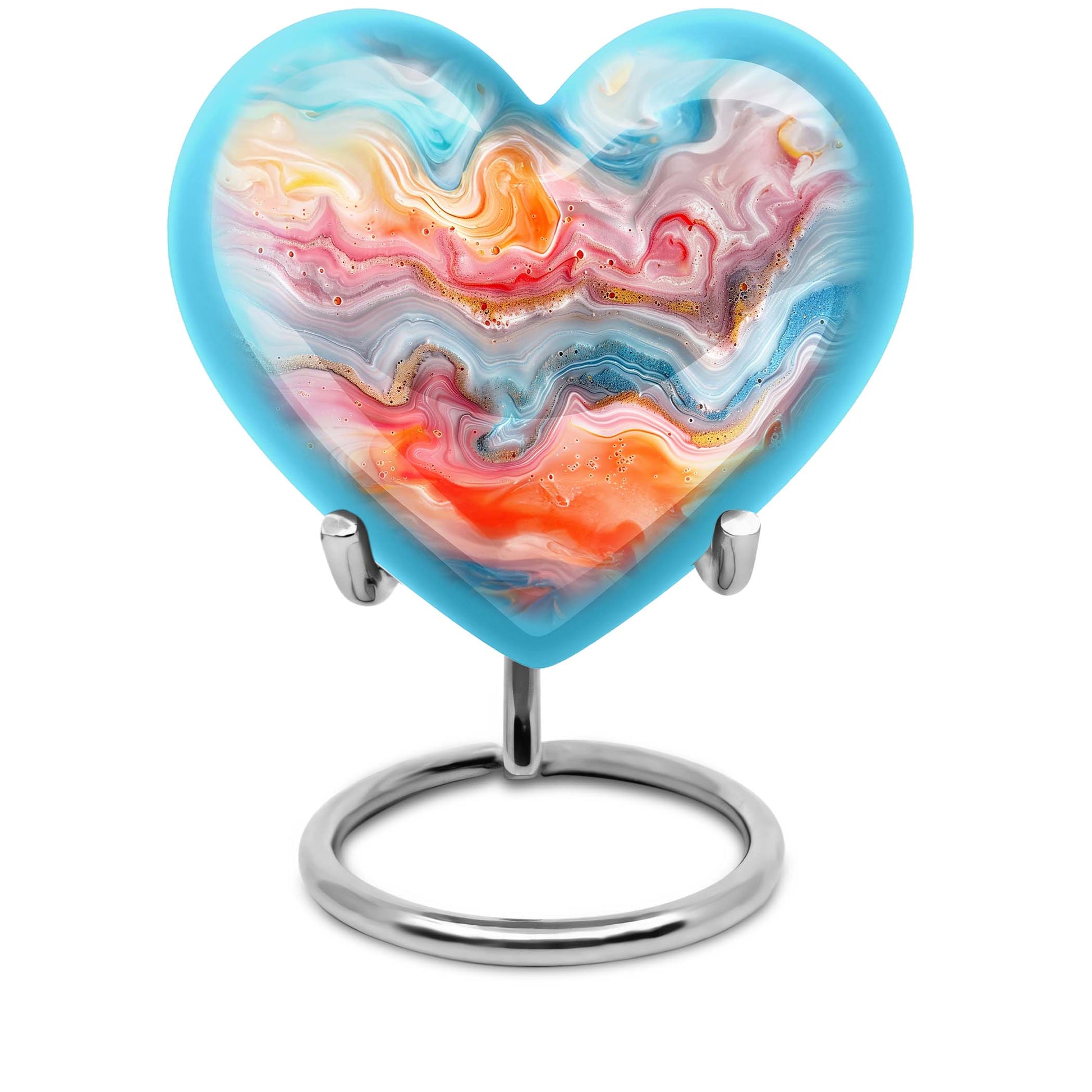 Vibrant Swirl Heart Urn for ashes