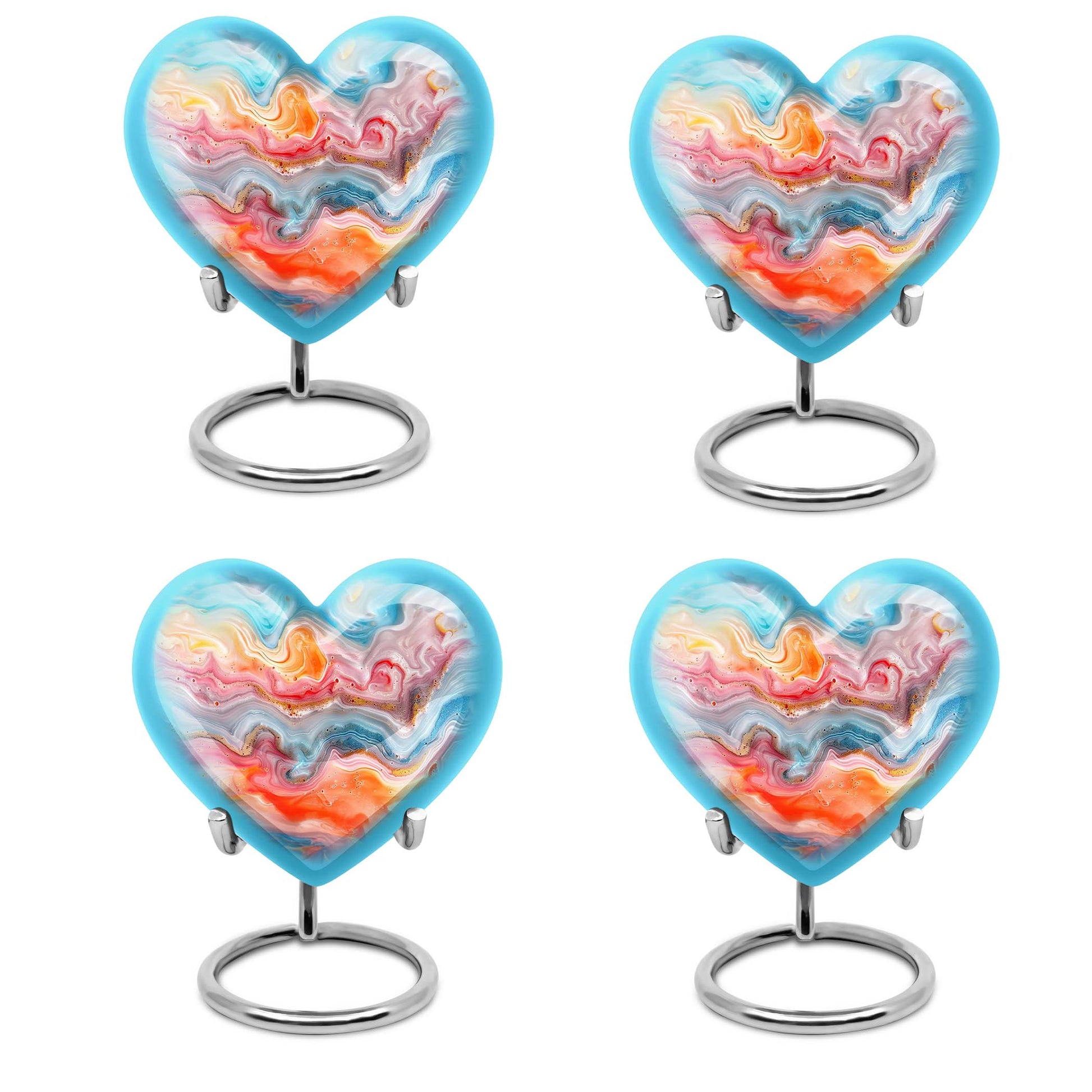 Vibrant Swirl Heart Urn for ashes