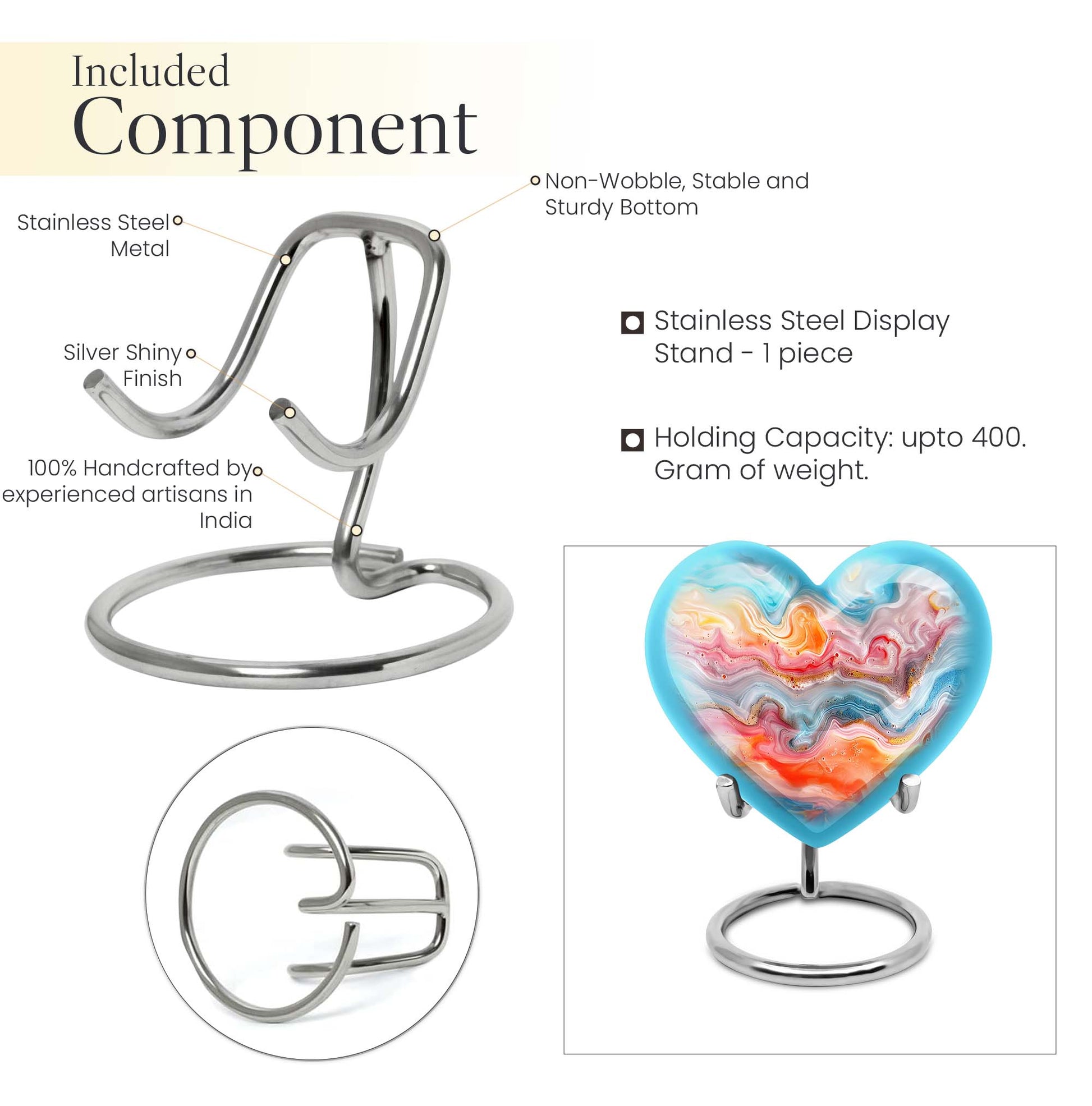 Vibrant Swirl Heart Urn for ashes