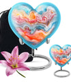 Vibrant Swirl Heart Urn for ashes