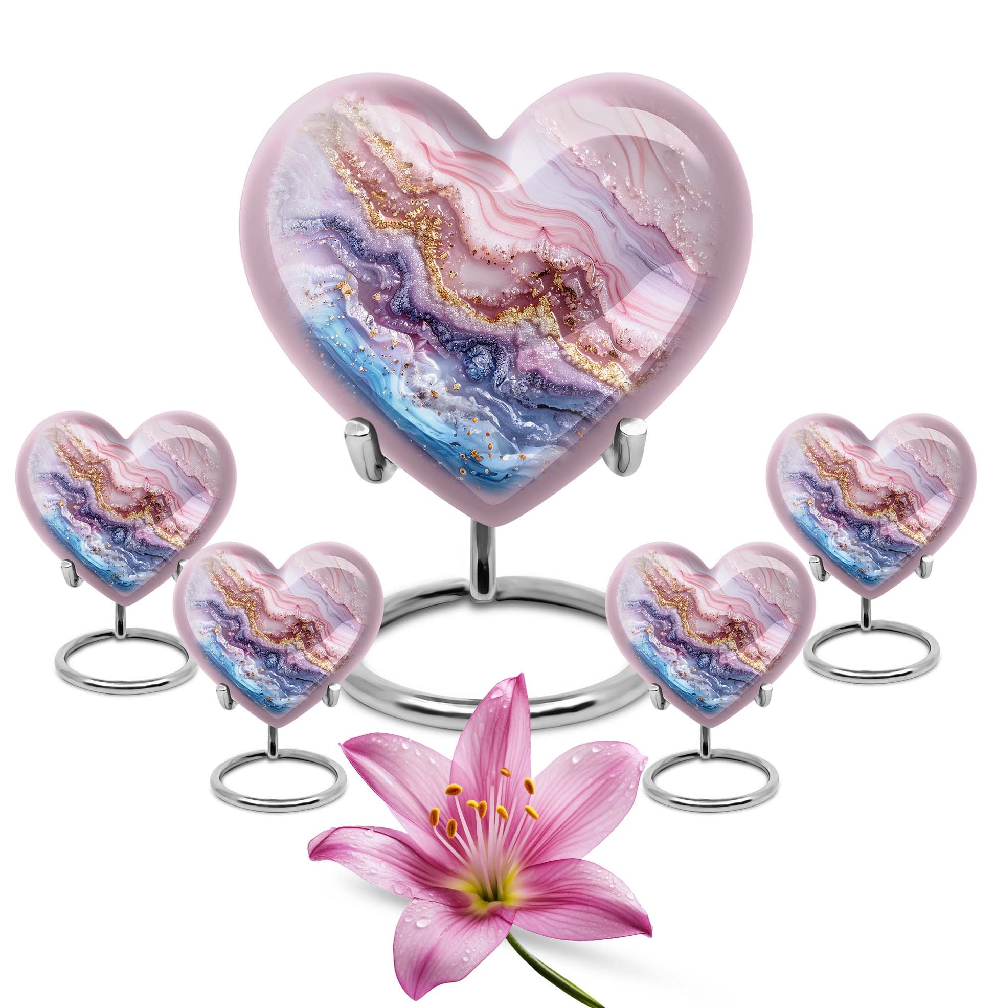 Vibrant Swirl Heart Urn for ashes