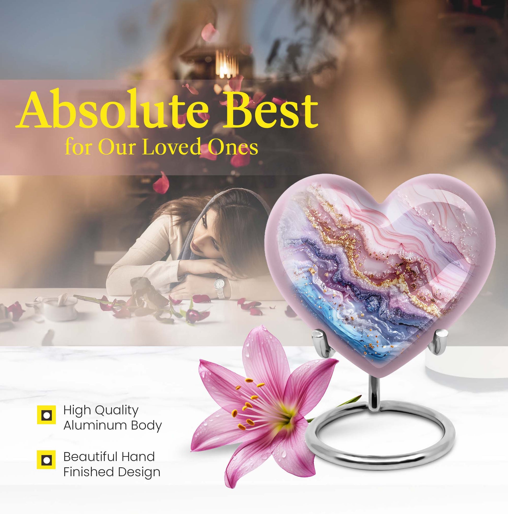 Vibrant Swirl Heart Urn for ashes