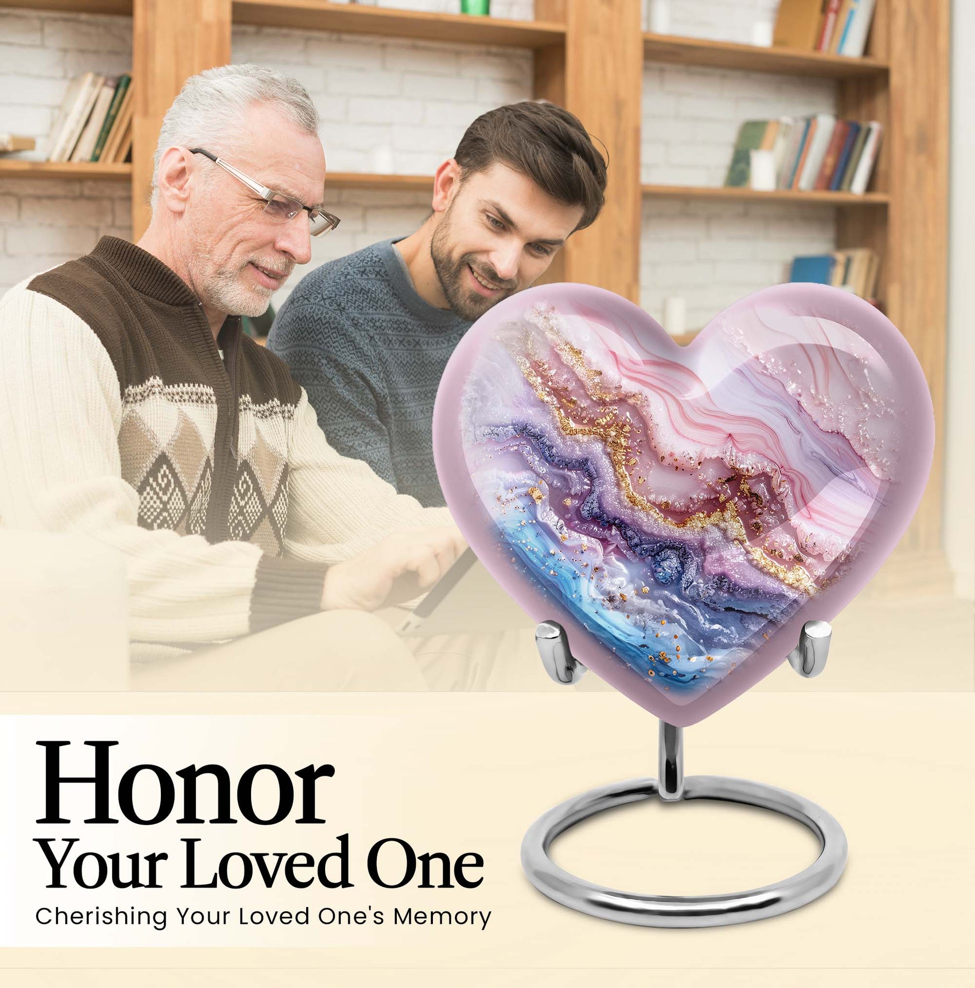 Vibrant Swirl Heart Urn for ashes