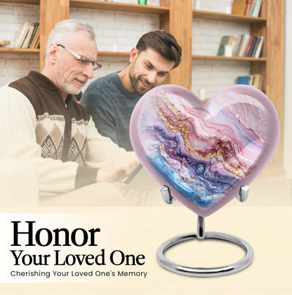 Vibrant Swirl Heart Urn for ashes