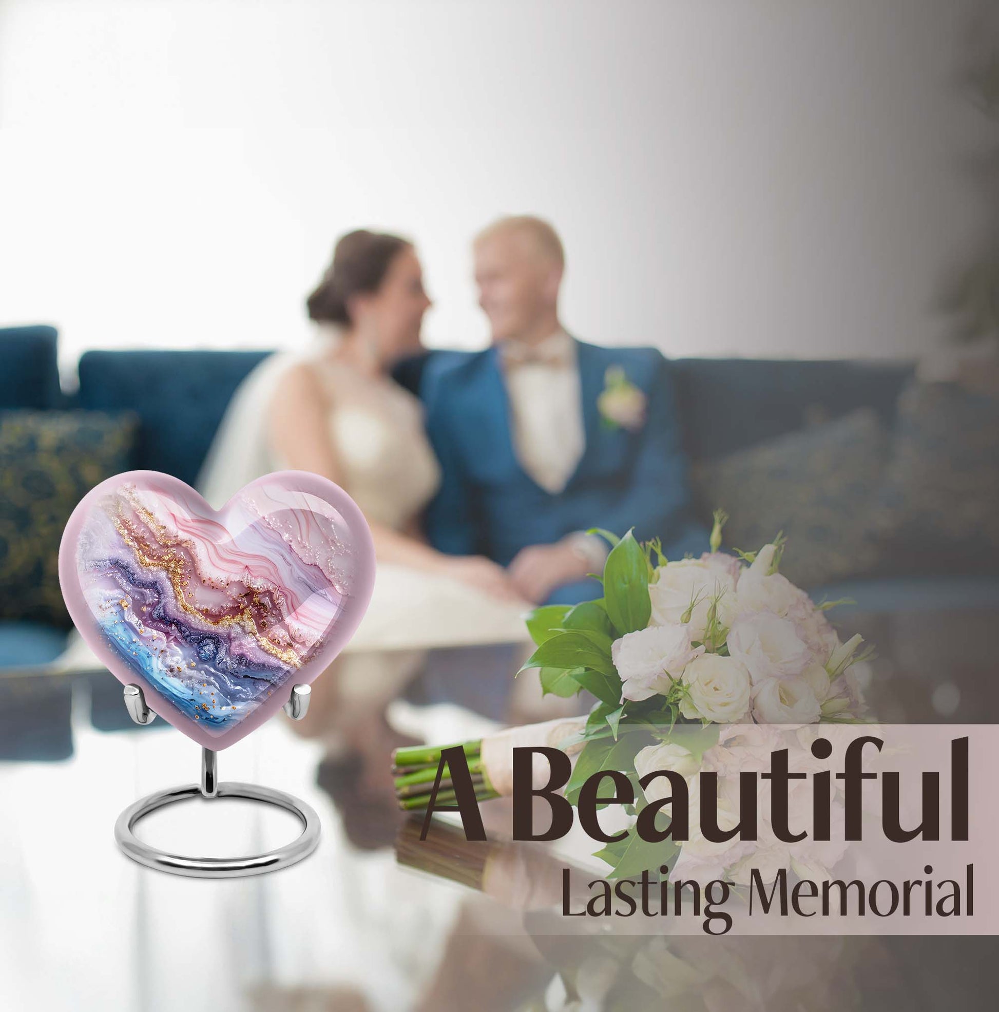 Vibrant Swirl Heart Urn for ashes