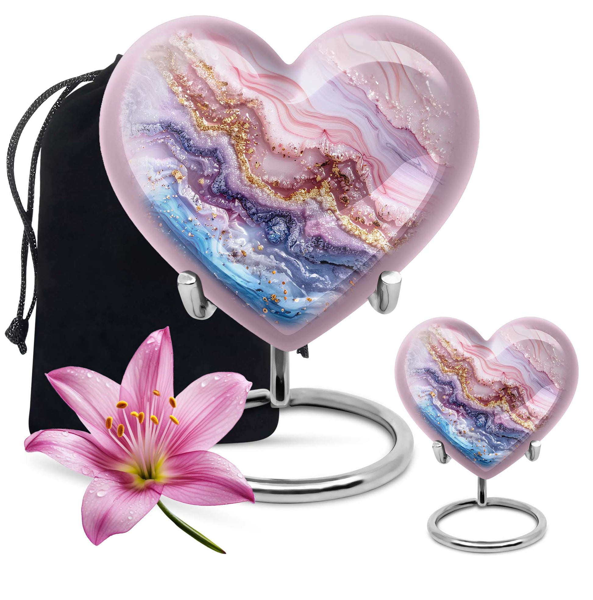 Vibrant Swirl Heart Urn for ashes