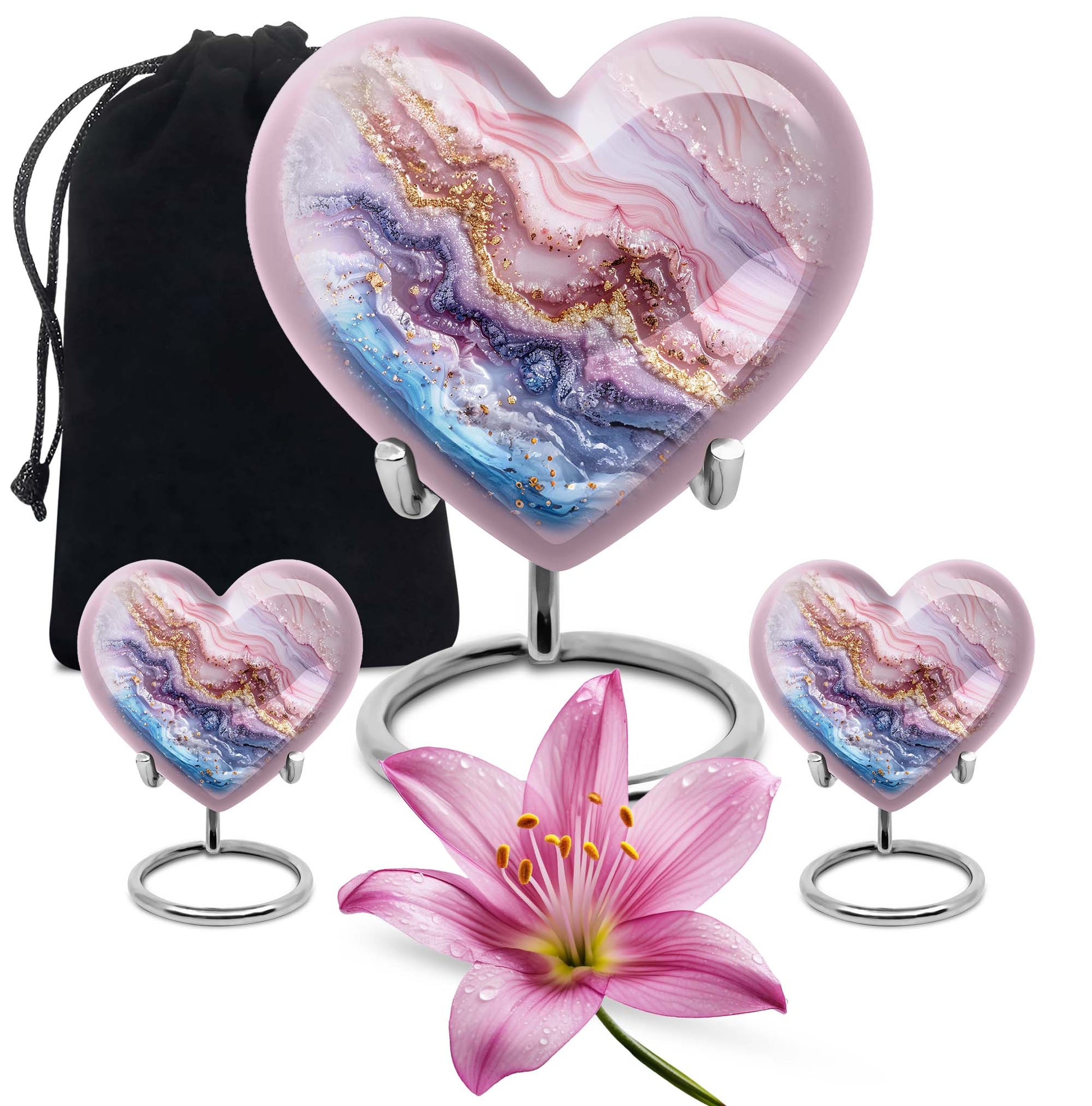 Vibrant Swirl Heart Urn for ashes