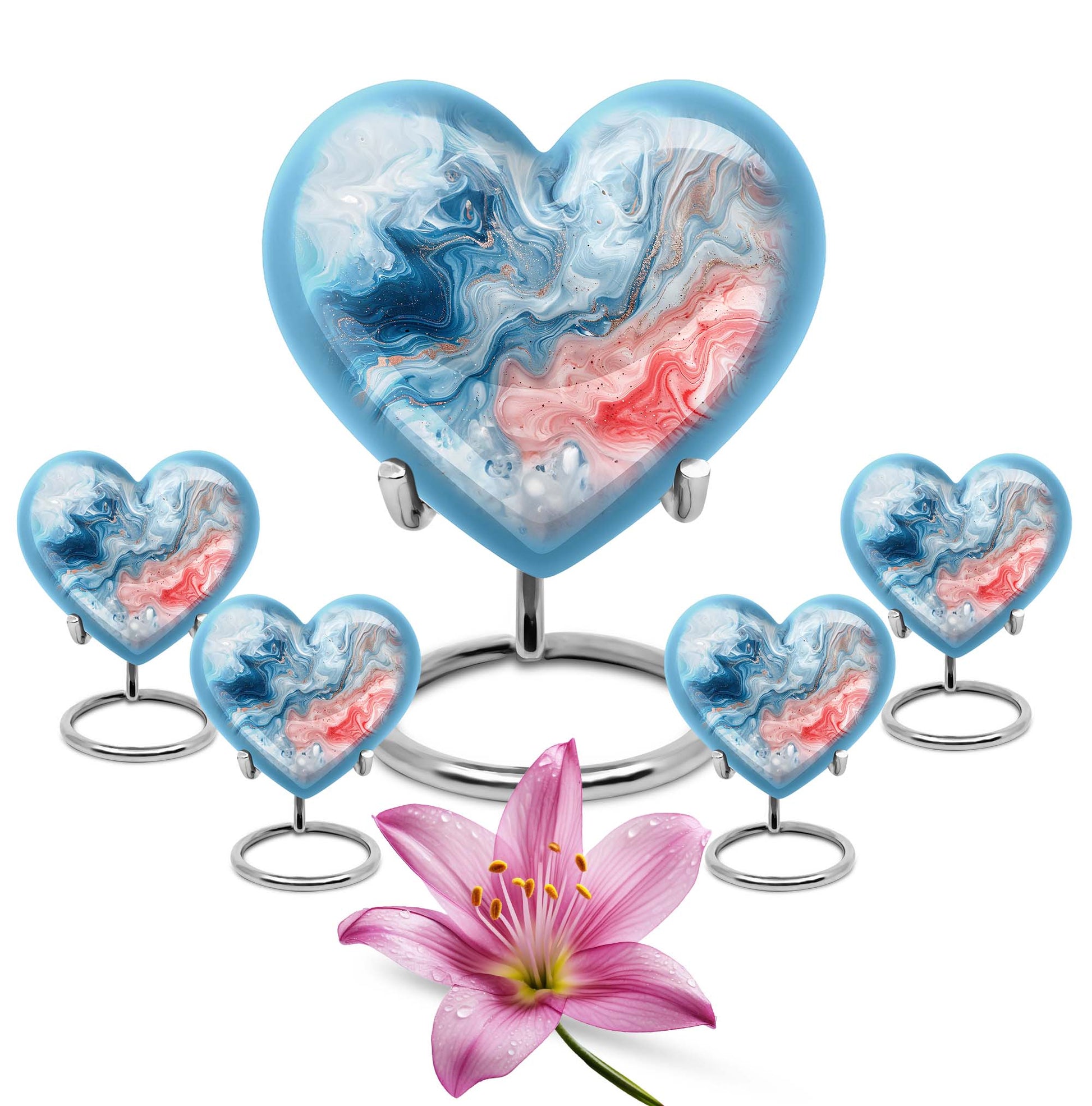 Abstract Heart Memorial Forever Urn