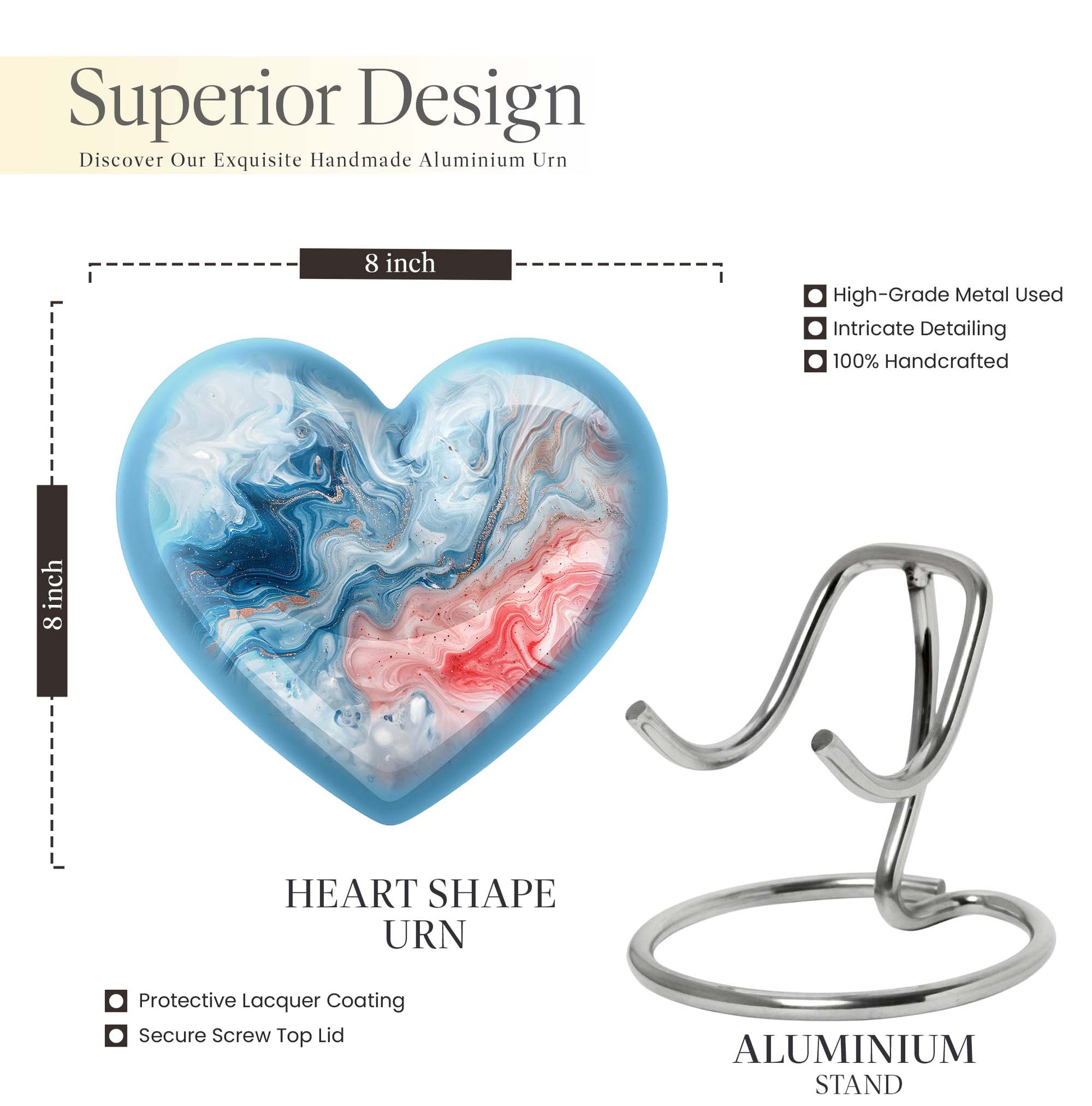 Abstract Heart Memorial Forever Urn