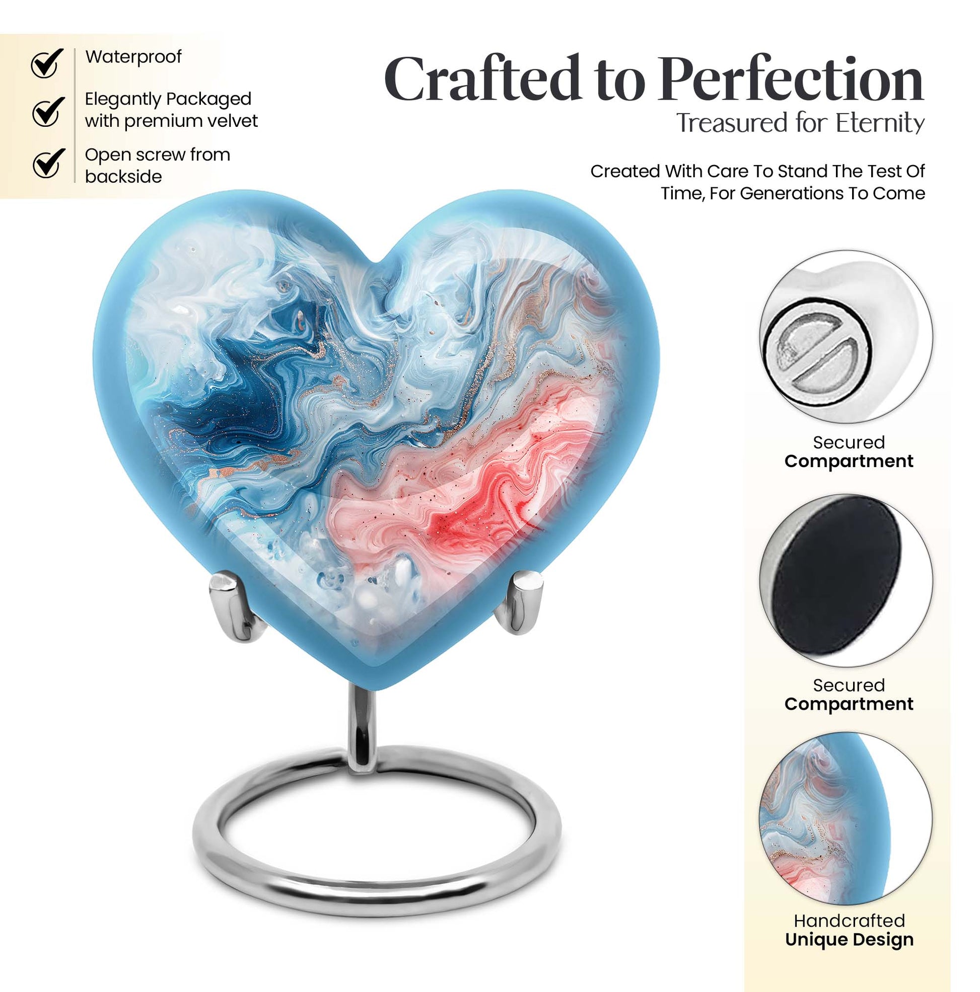 Abstract Heart Memorial Forever Urn
