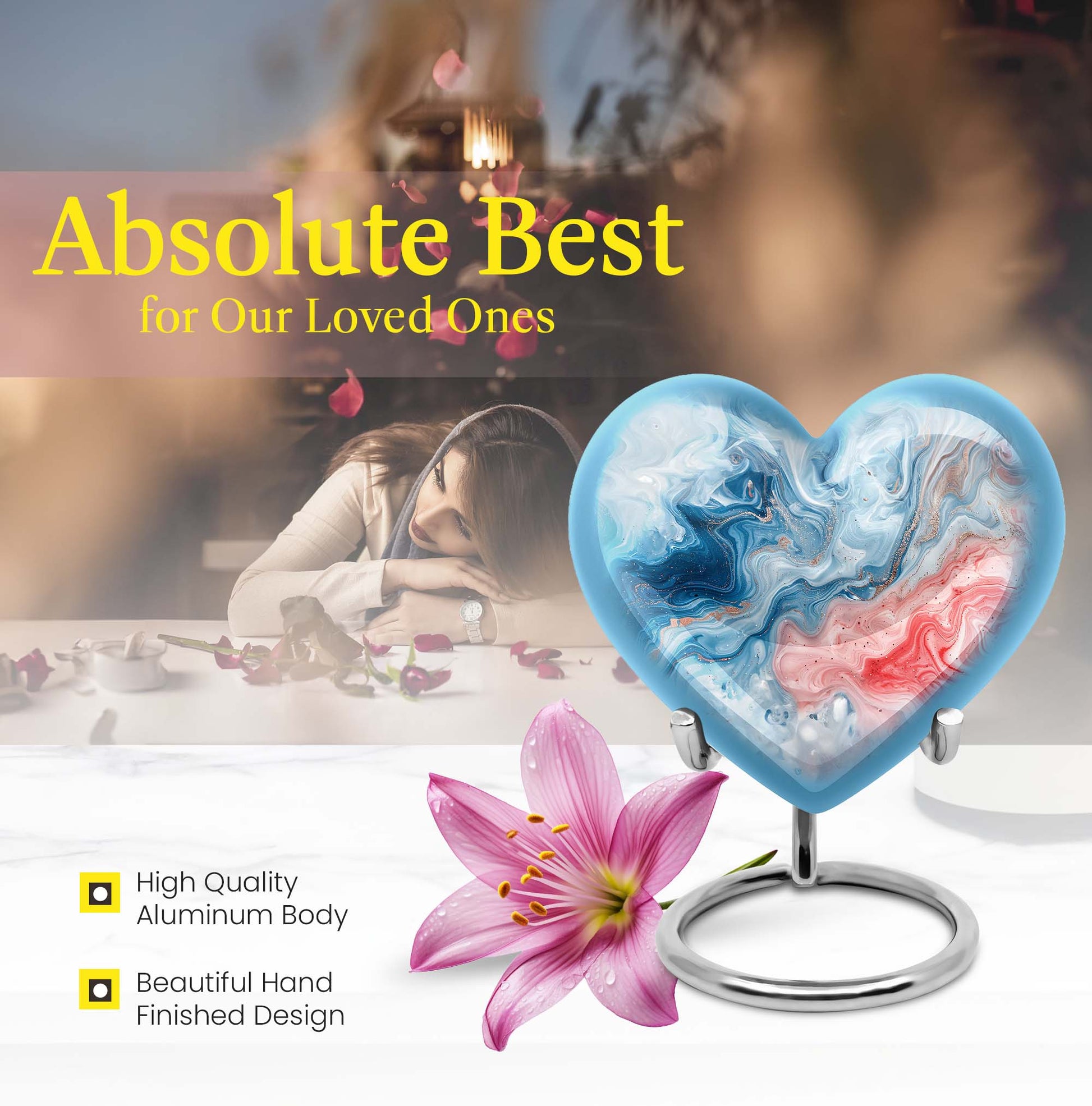 Abstract Heart Memorial Forever Urn