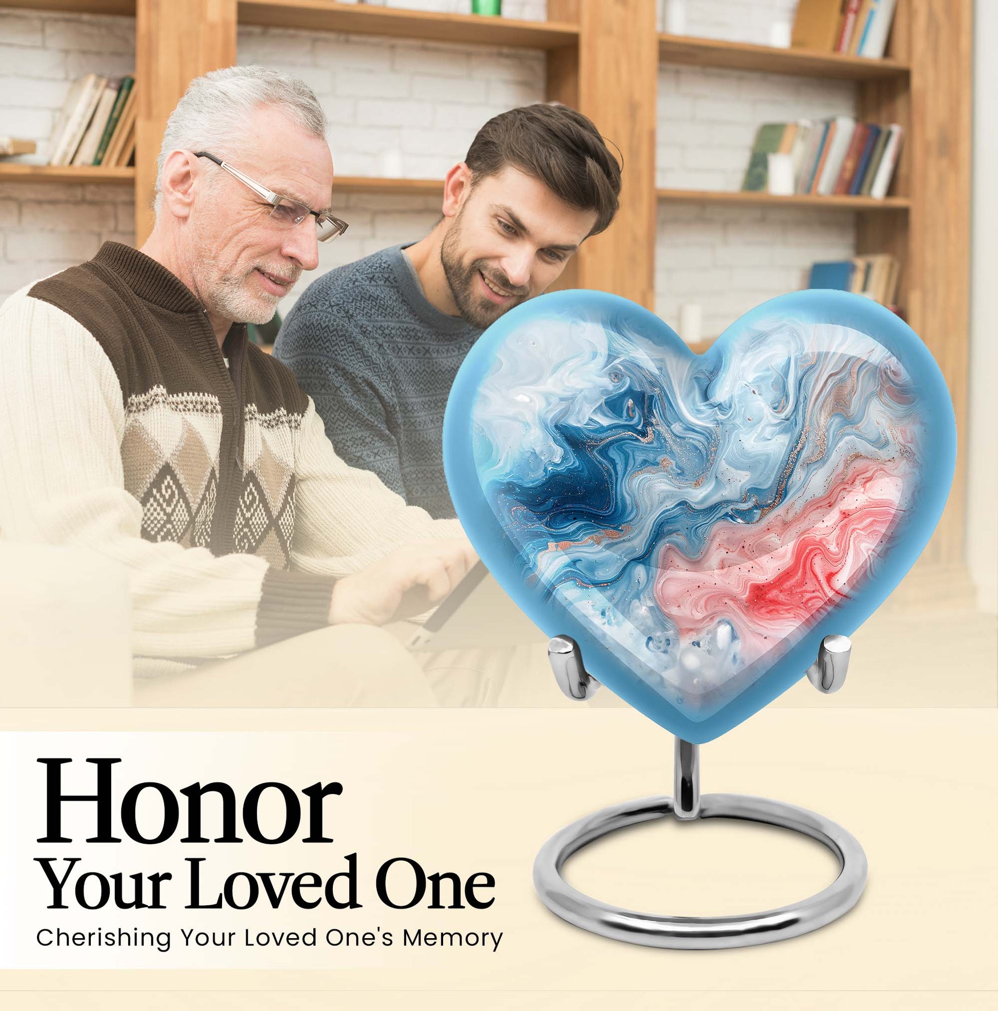 Abstract Heart Memorial Forever Urn