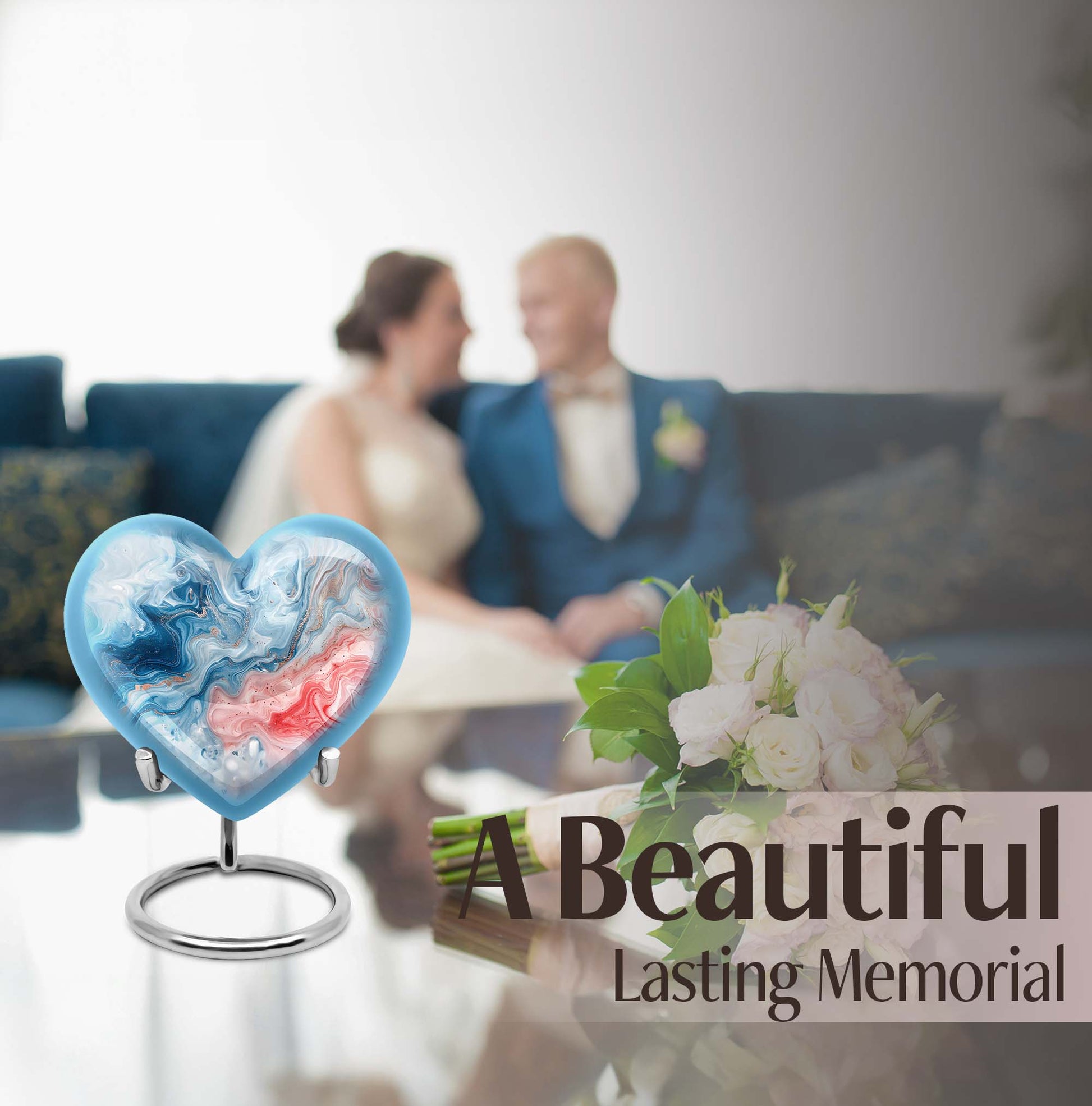 Abstract Heart Memorial Forever Urn