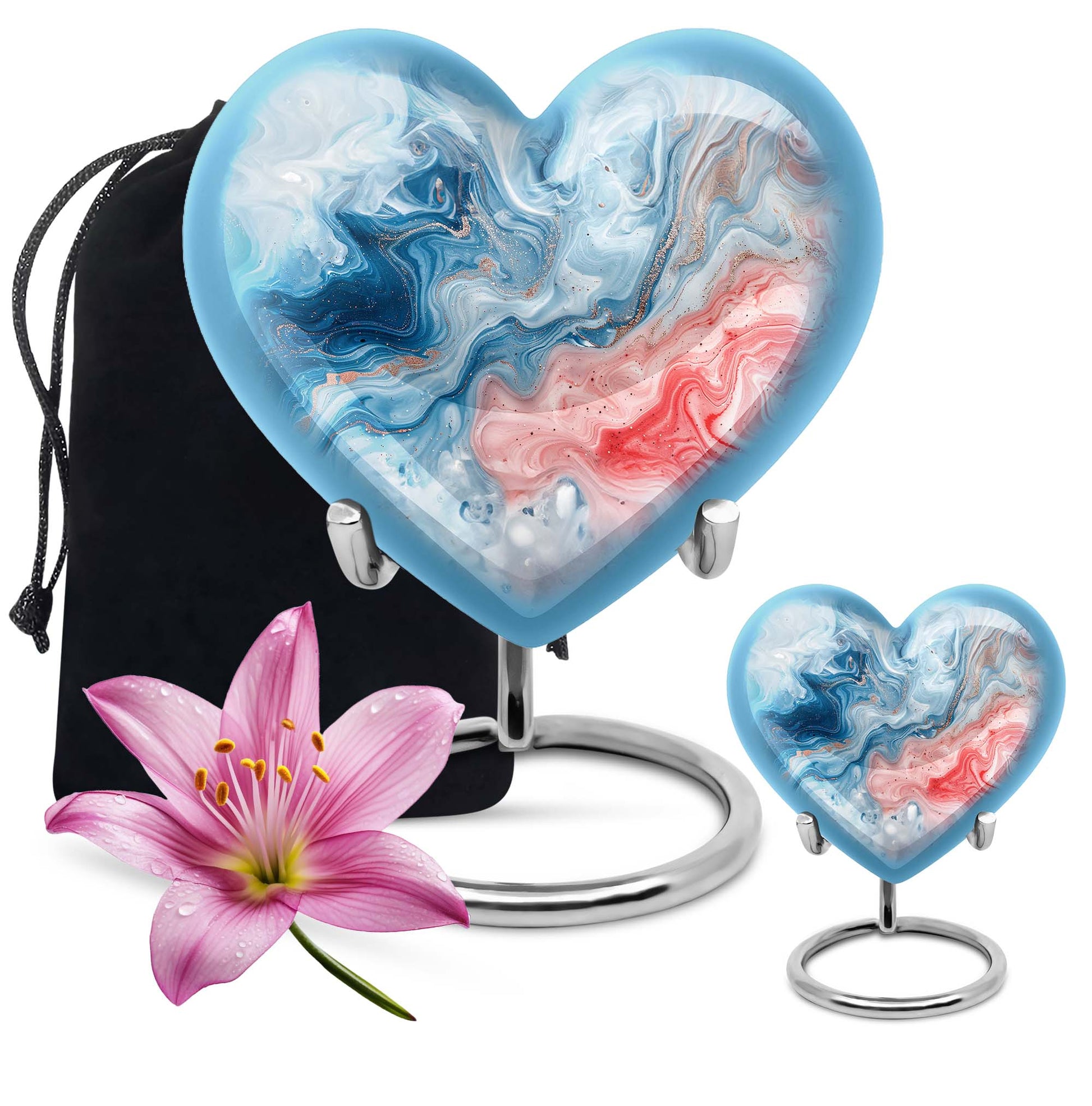 Abstract Heart Memorial Forever Urn