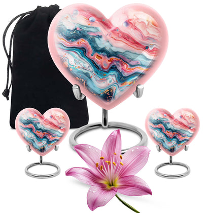 abstract heart cremation urn for dad