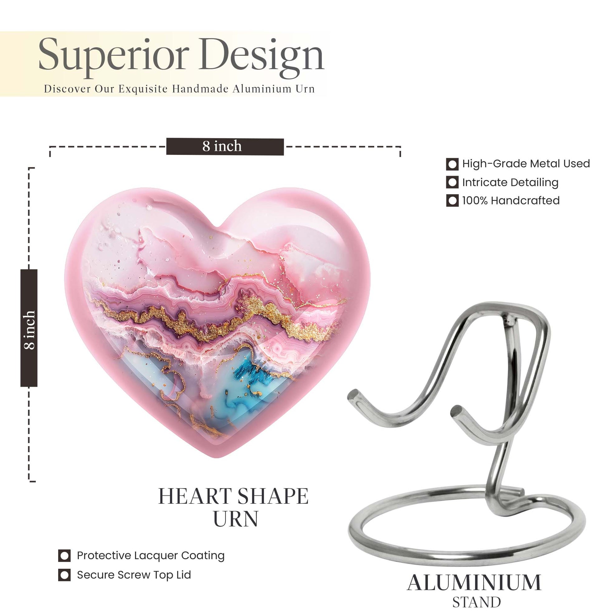 Large Abstract Heart Urn