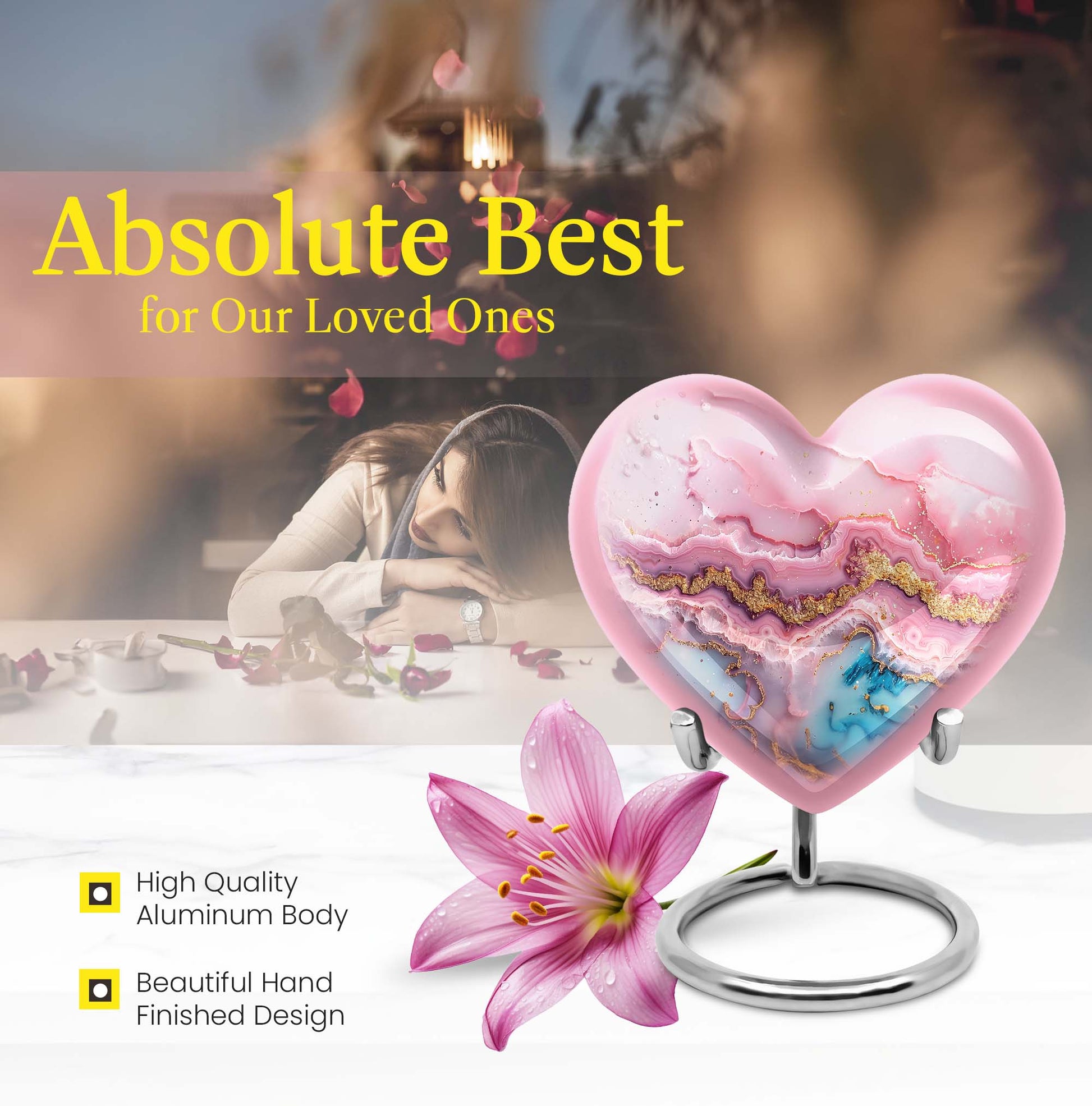 Large Abstract Heart Urn