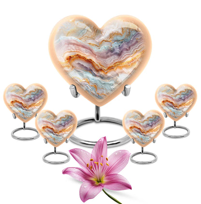 heart-themed abstract urn for adult human ashes