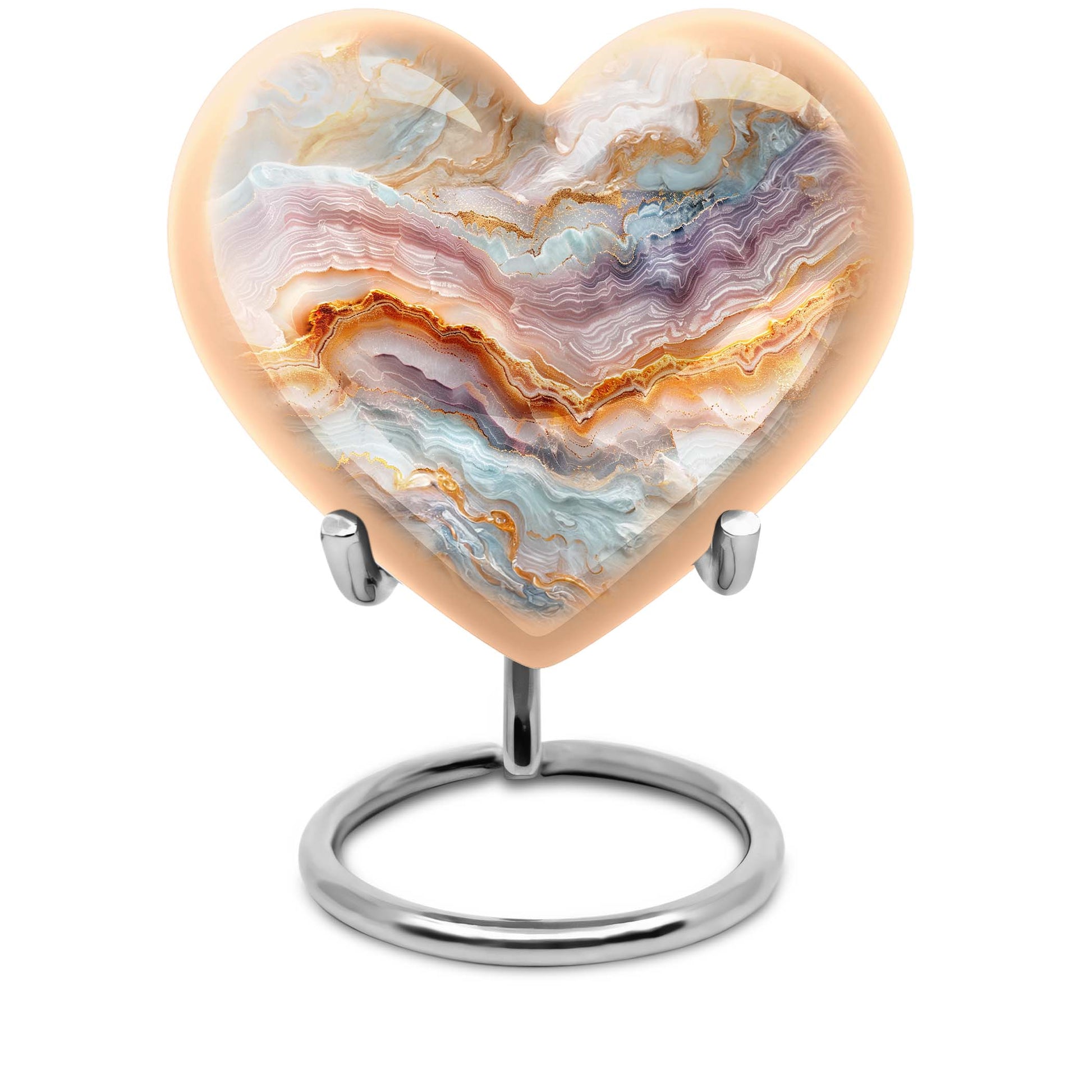 heart-themed abstract urn for adult human ashes