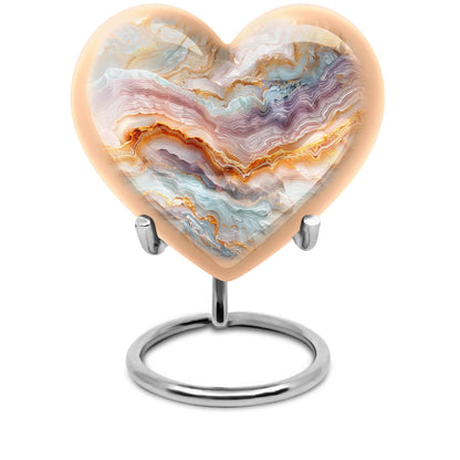 heart-themed abstract urn for adult human ashes