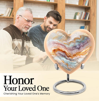 heart-themed abstract urn for adult human ashes