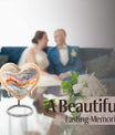 heart-themed abstract urn for adult human ashes