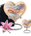 heart-themed abstract urn for adult human ashes