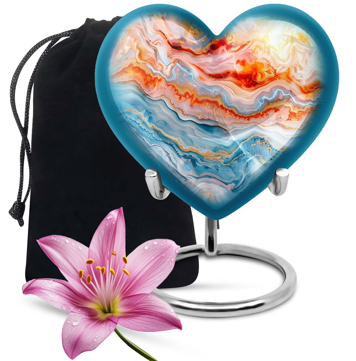 Abstract heart urn for adult ashes
