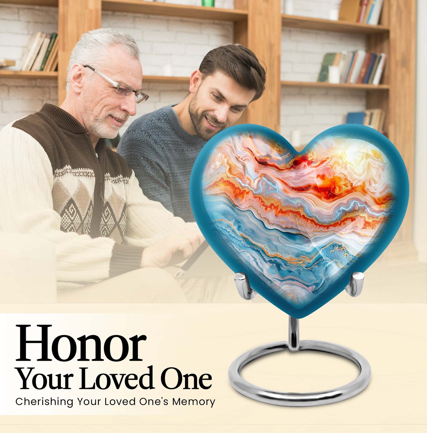Abstract heart urn for adult ashes