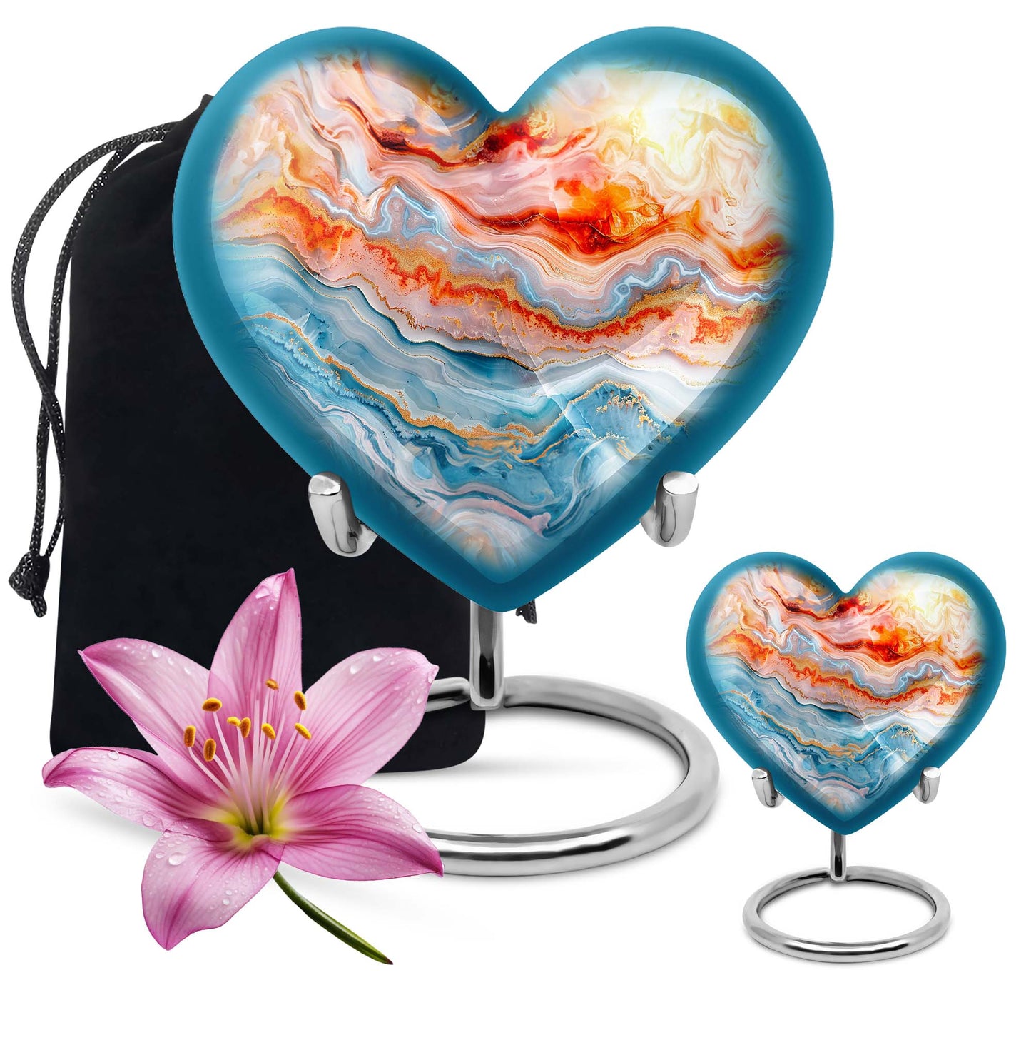 Abstract heart urn for adult ashes