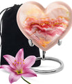 Abstract heart design large urn for adult male ashes