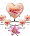 Abstract heart design large urn for adult male ashes