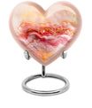 Abstract heart design large urn for adult male ashes