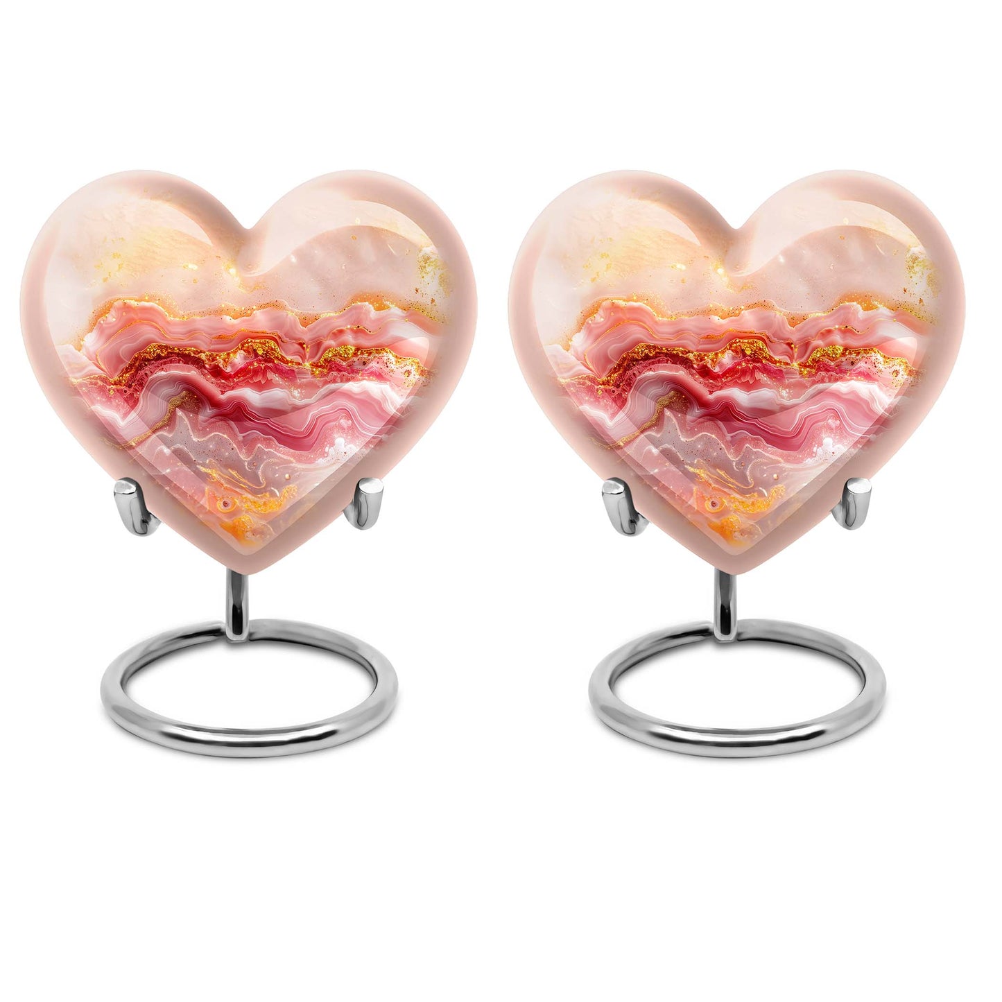 Abstract heart design large urn for adult male ashes