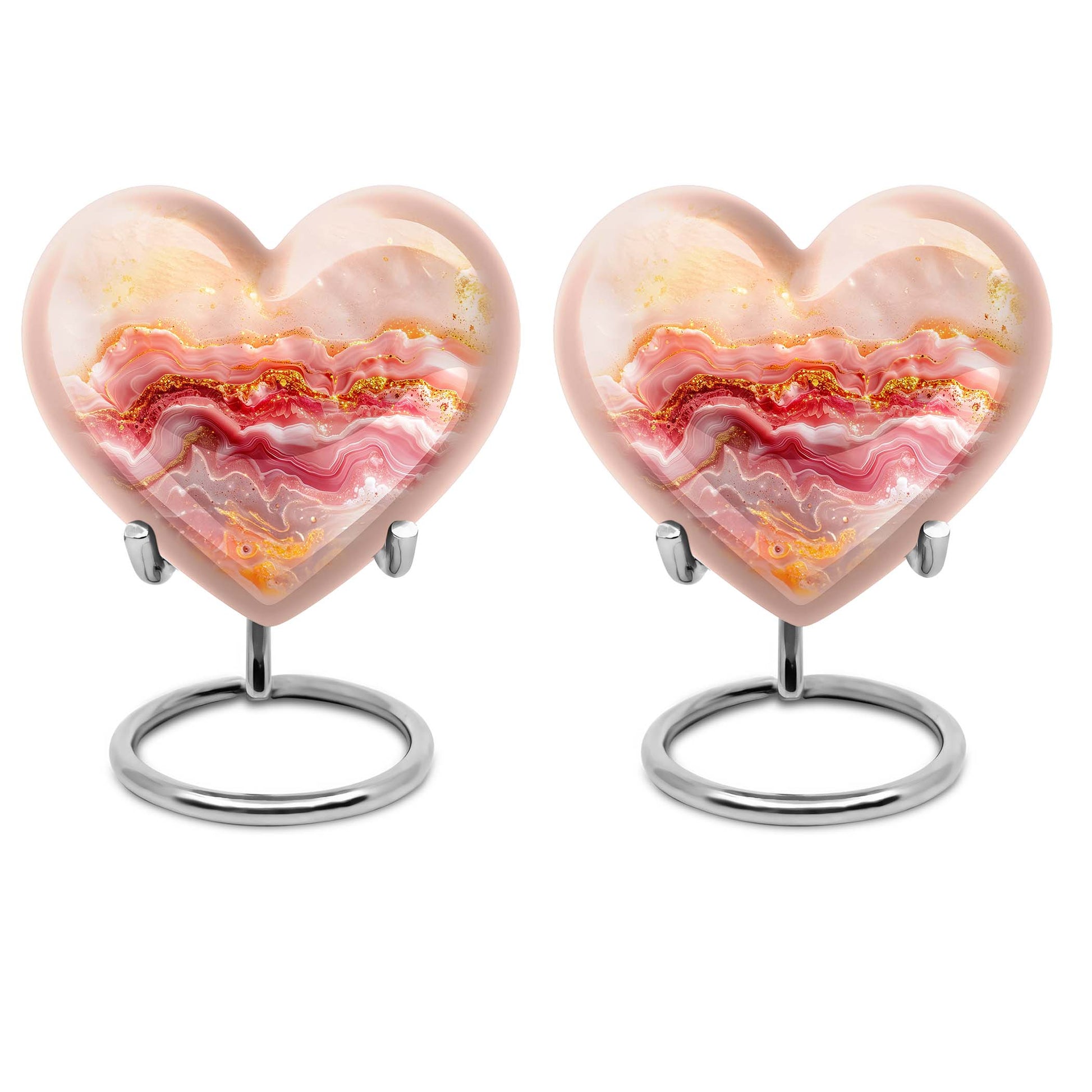 Abstract heart design large urn for adult male ashes
