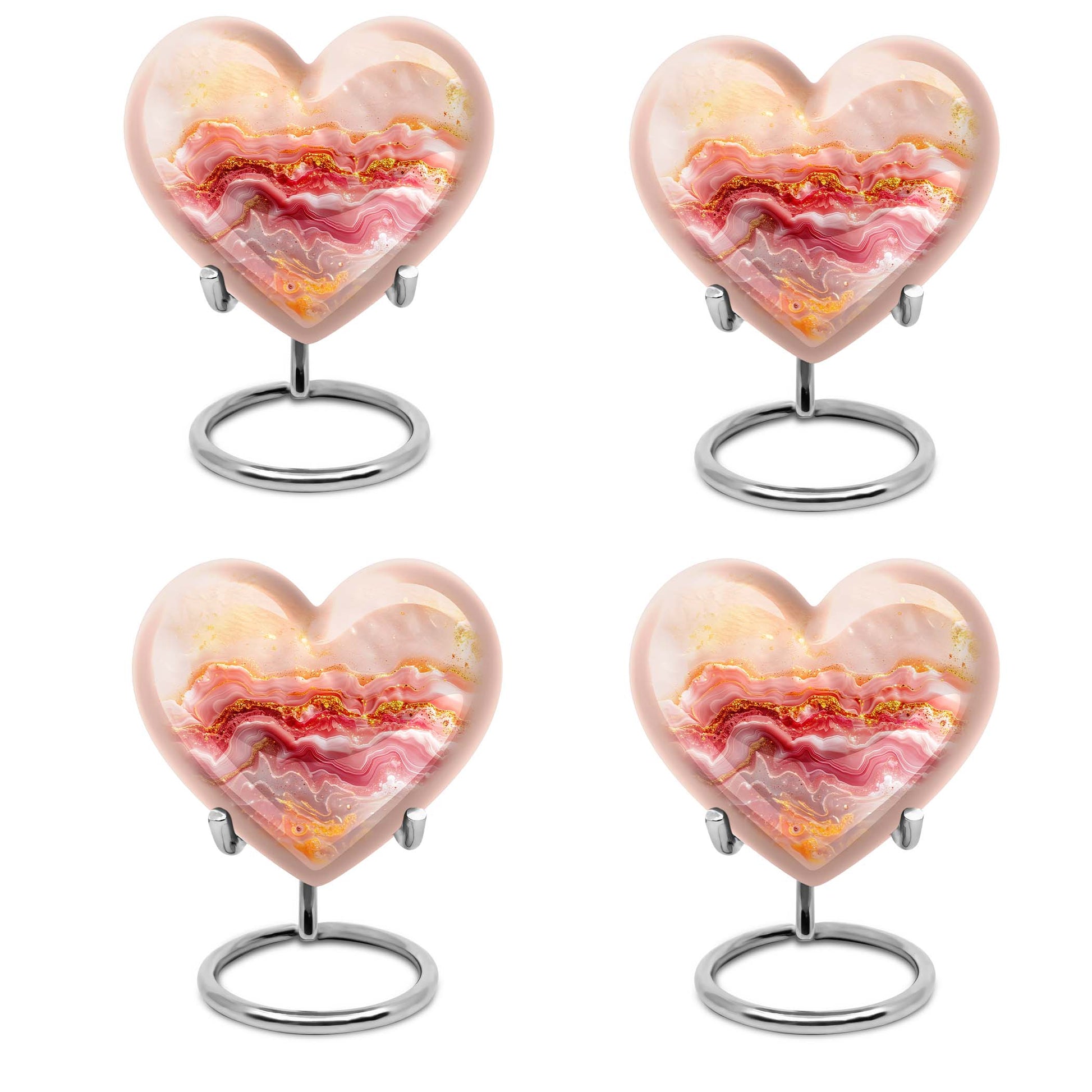 Abstract heart design large urn for adult male ashes