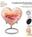 Abstract heart design large urn for adult male ashes